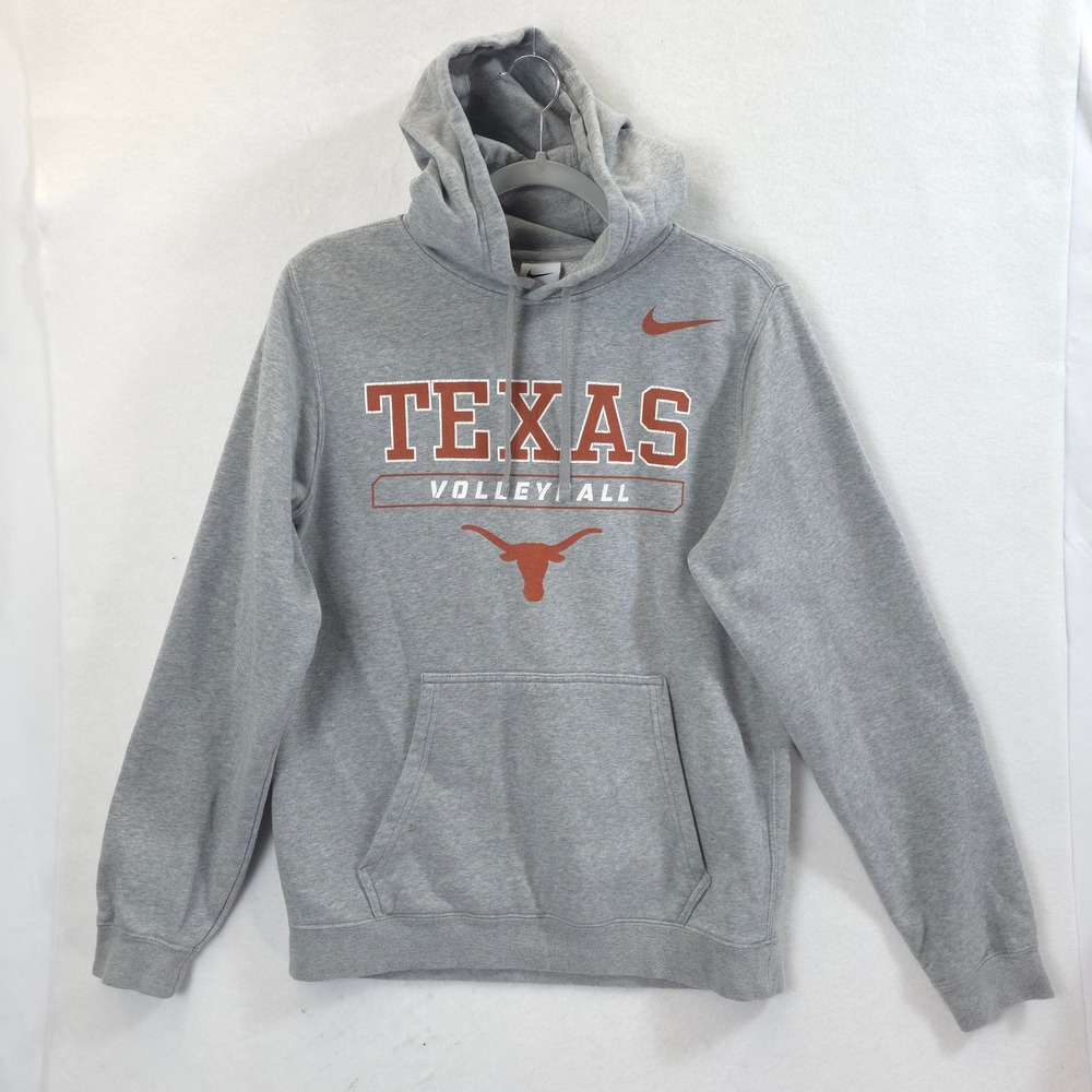 Nike Texas Longhorns Volleyball Hoodie Men's S Gray Club Fleece Pullover